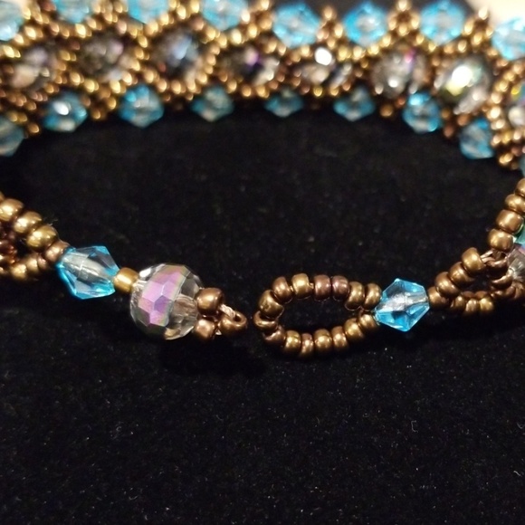 Blue and Champagne Crystal Bracelets - Picture 6 of 8